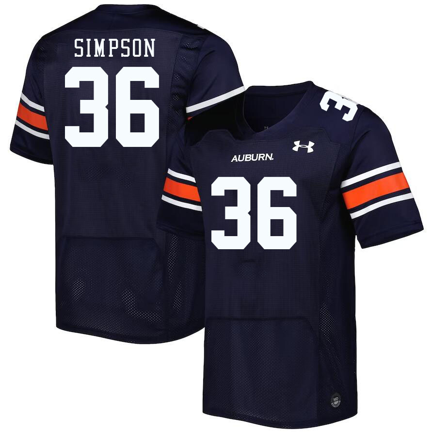 Men's Auburn Tigers #36 Jaylin Simpson Navy 2023 College Stitched Football Jersey